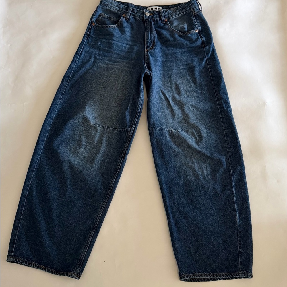 Women's Relaxed Boyfriend Denim Jeans - Dark Blue